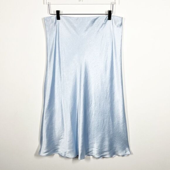 Babaton for Aritzia Women’s Size 16 Light Blue Japanese Satin Slip Midi Skirt - Picture 16 of 16